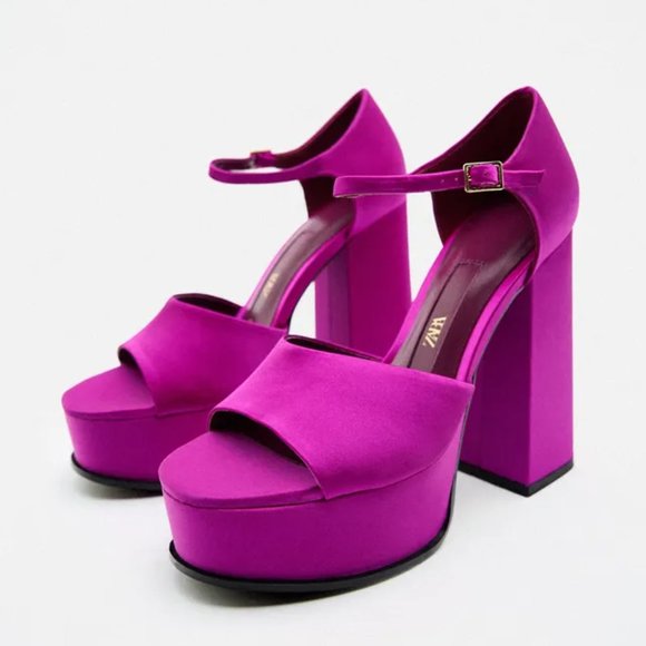 Zara Fuchsia Platform Heels - Picture 1 of 6